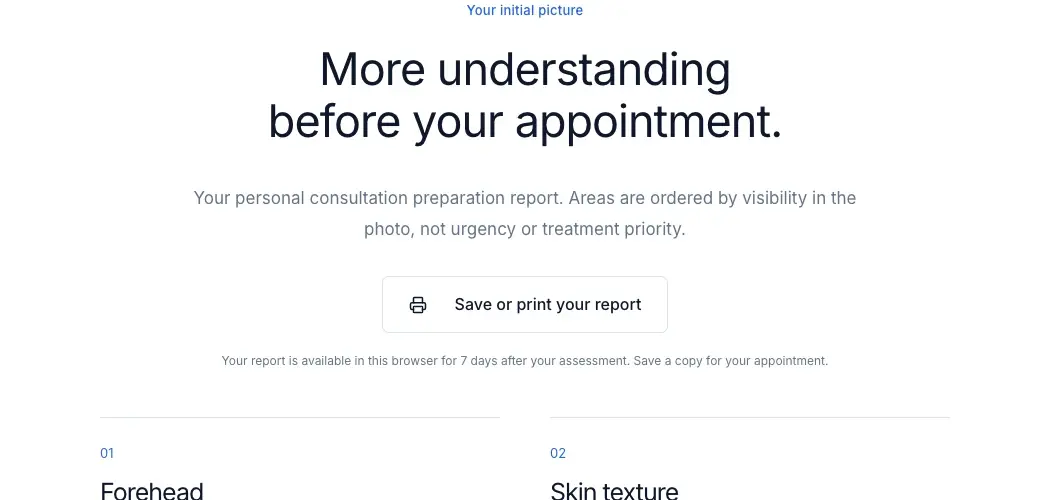 Example of the opening section of an Epiderm AI consultation preparation report