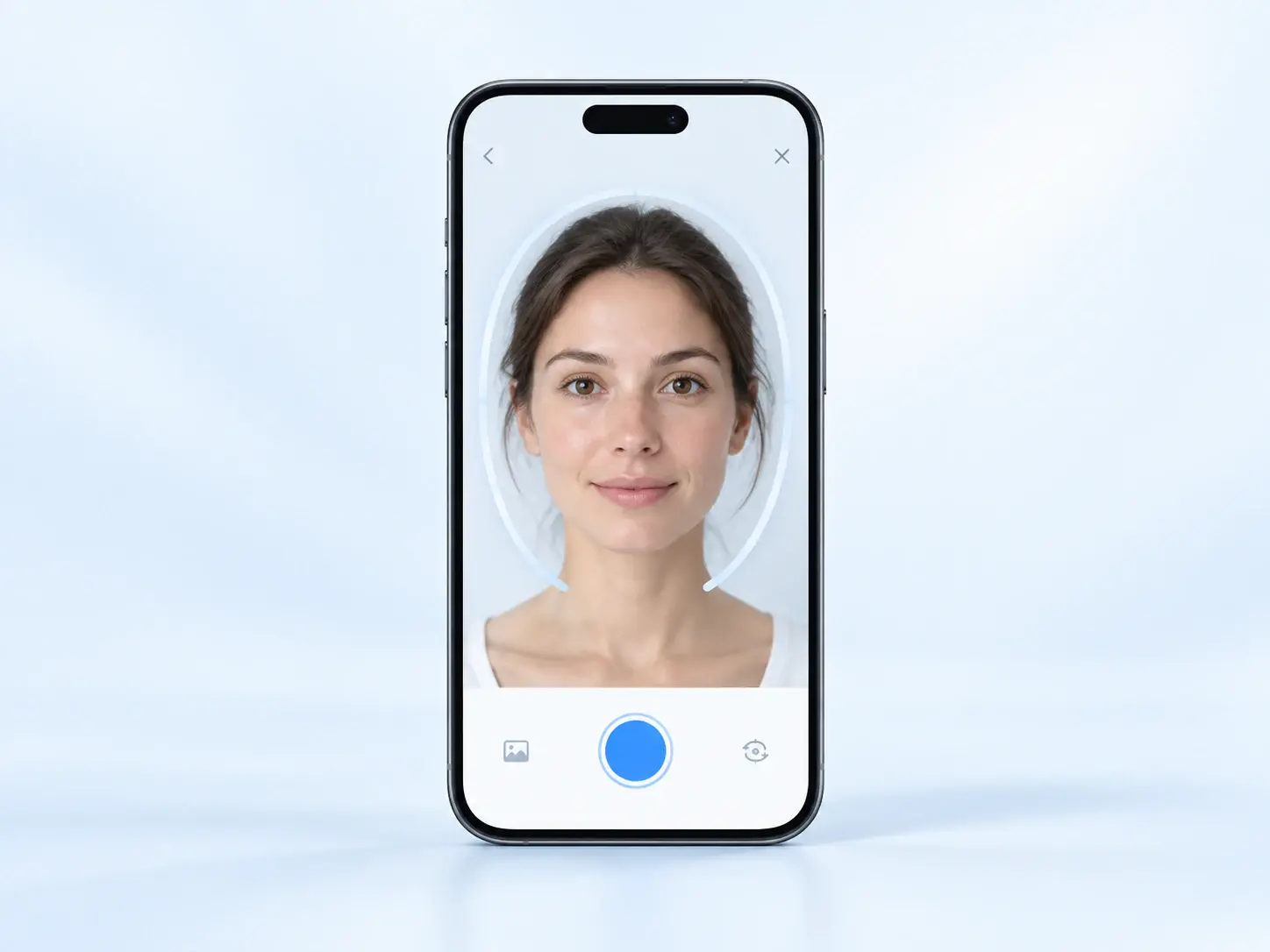 Guided facial photo capture on a phone
