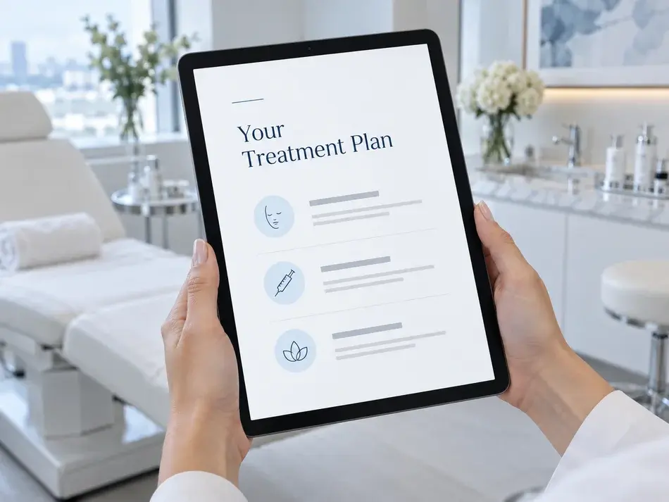 Treatment plan shown on a tablet