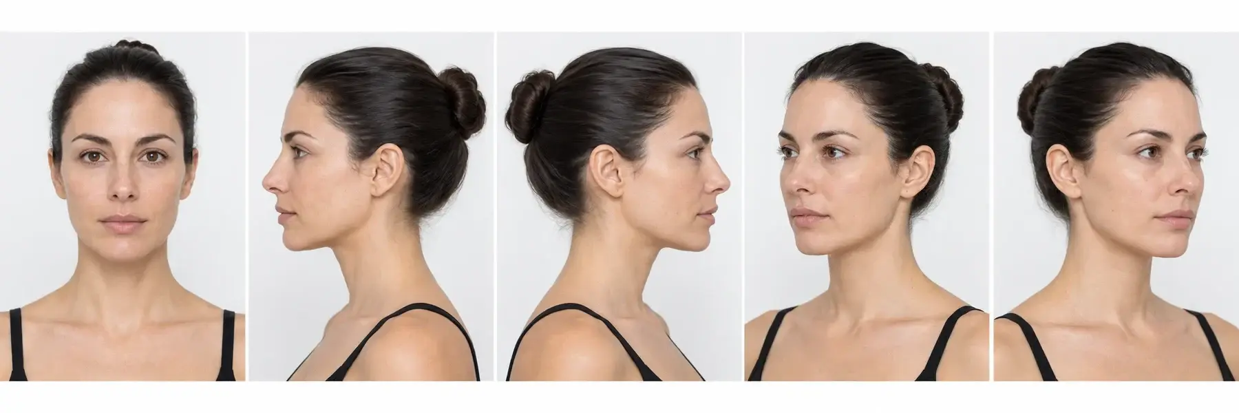 Five standardized clinical facial views of the same patient